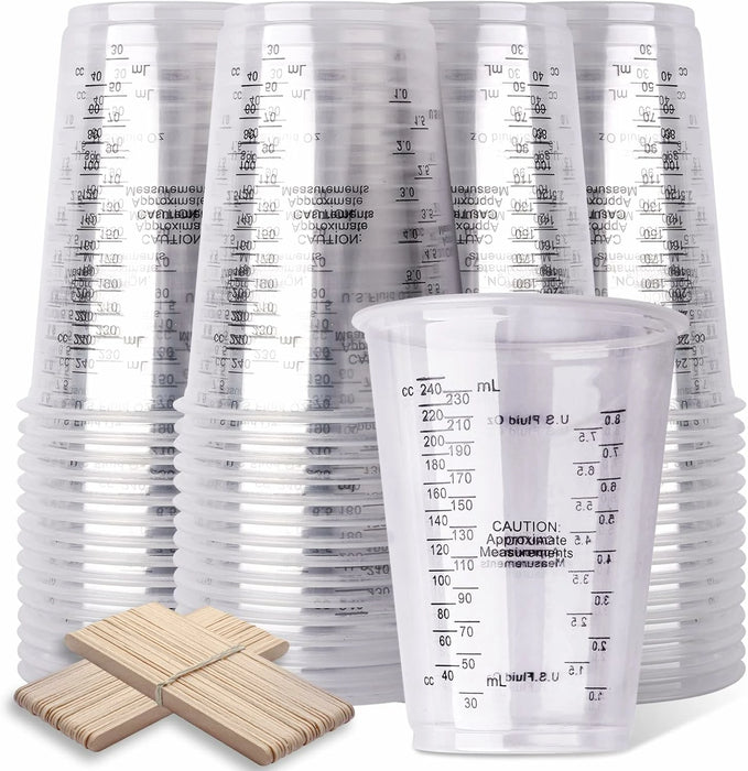 8oz Disposable Measuring Cups - 50 Pcs