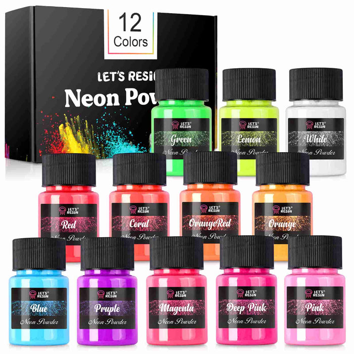 Fluorescent Pigment Powder - 12 Colors