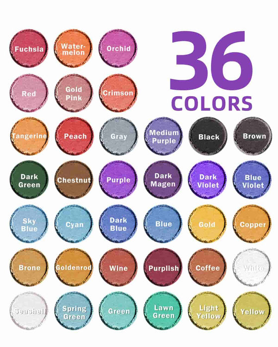 36 Farben Glimmerpulver 