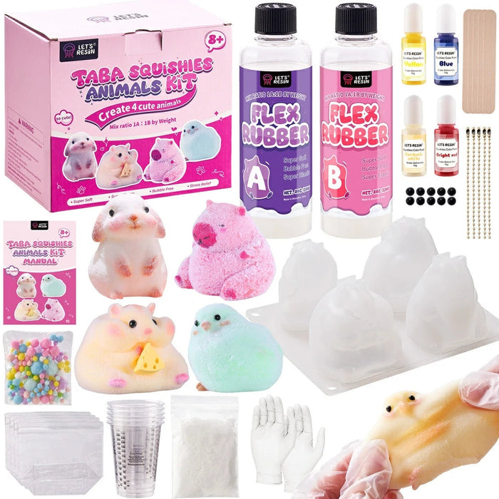 4 Cute Animals Taba Squishy Making All-in-one Kit