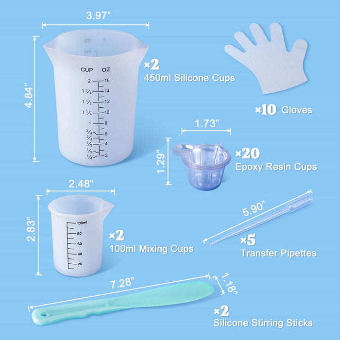 Silicone Measuring Cups - 450ml & 100ml-(DE&FR)
