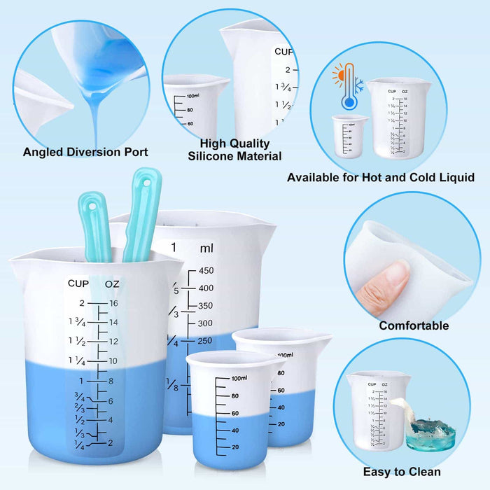 Tasses à mesurer en silicone – 450 ml et 100 ml 