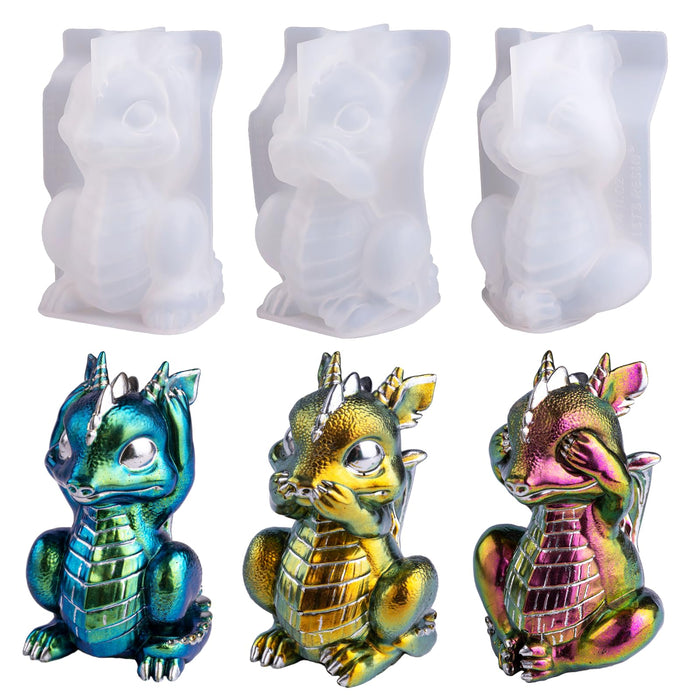 3D Dragon Molds - 3 Pcs