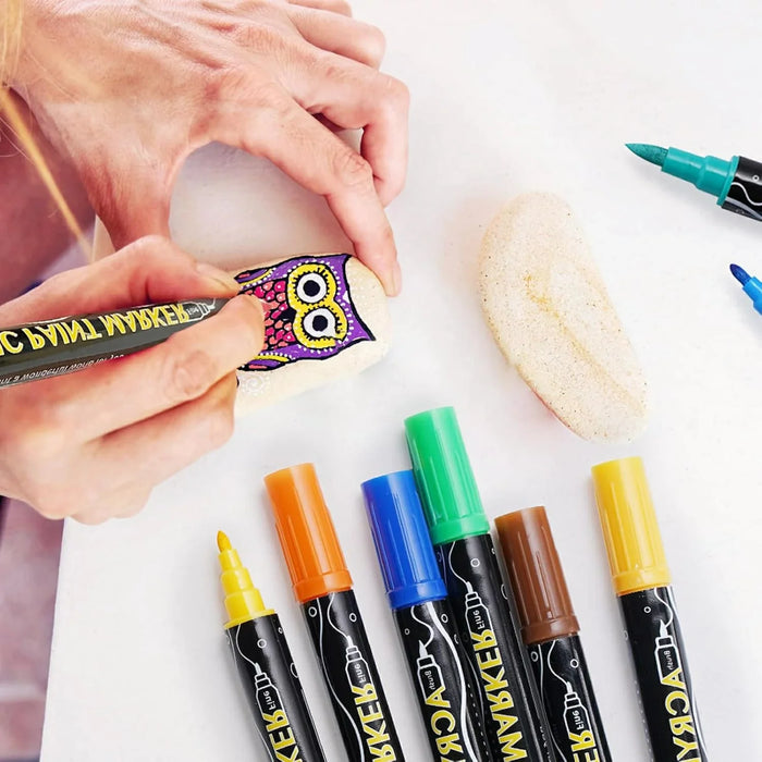 Acrylic Paint Pens Markers Dual Tip Fine Brush Acrylic Paint