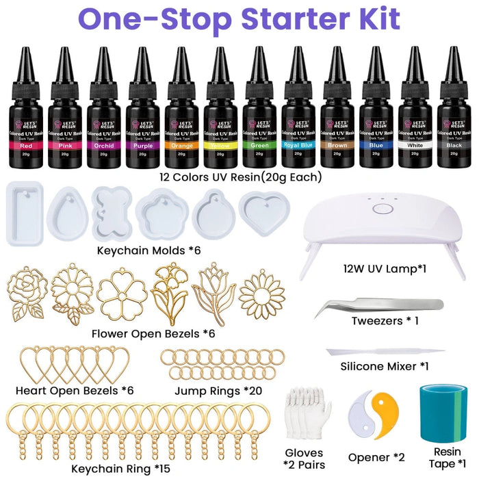 Keychain UV Resin All-in-one Kit