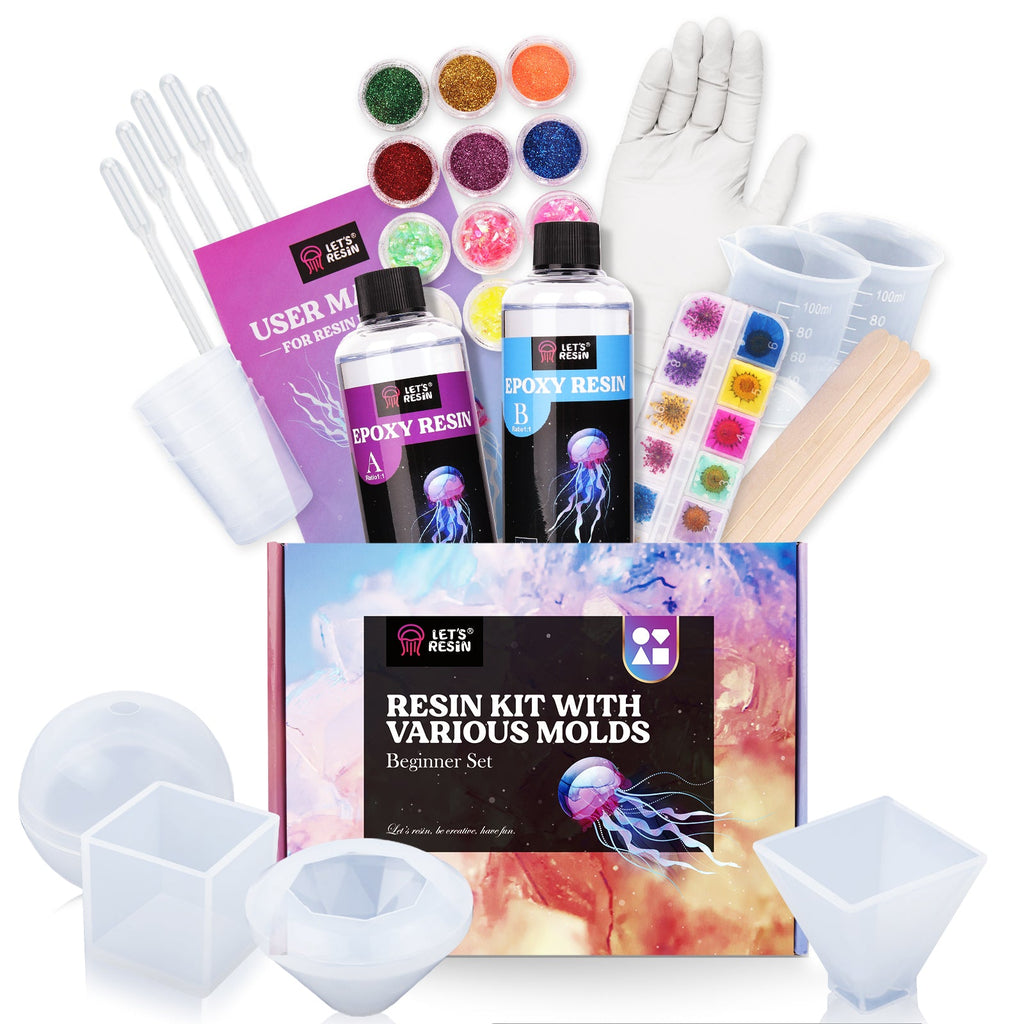 Kit de résine pour débutants avec moules Kit de démarrage en résine époxy  avec pigment