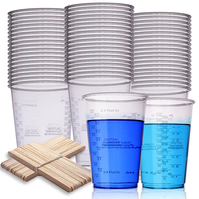 8oz Disposable Measuring Cups - 50 Pcs